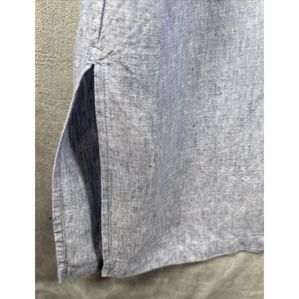 Tommy Bahama Linen Button Dress Size Large Light Blue Sleeveless w/‎ Tie Pockets - Picture 7 of 7